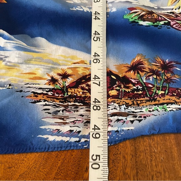 Hilo Hattie Blue Hawaii 3X Made in USA Tulip Sleeve Tropical Muu Muu Dress Beach - Picture 11 of 11